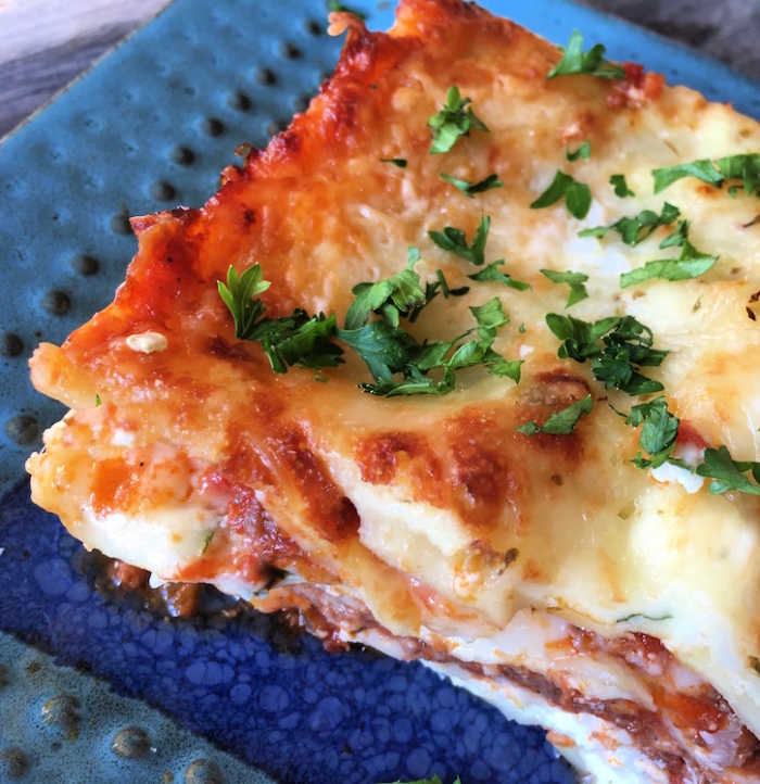 close up of best homemade lasagna