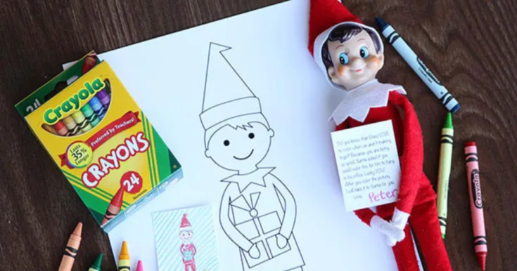 Image for Elf On The Shelf Sized Coloring Sheets {And Kid Sized Coloring Sheets, Too!}