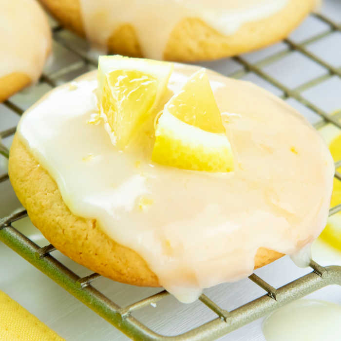 Glazed Lemon Cookie with Lemon Pieces