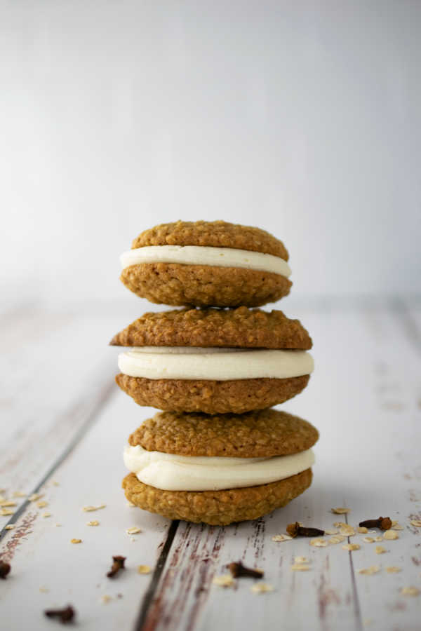 Oatmeal and Cream Cookies stacked