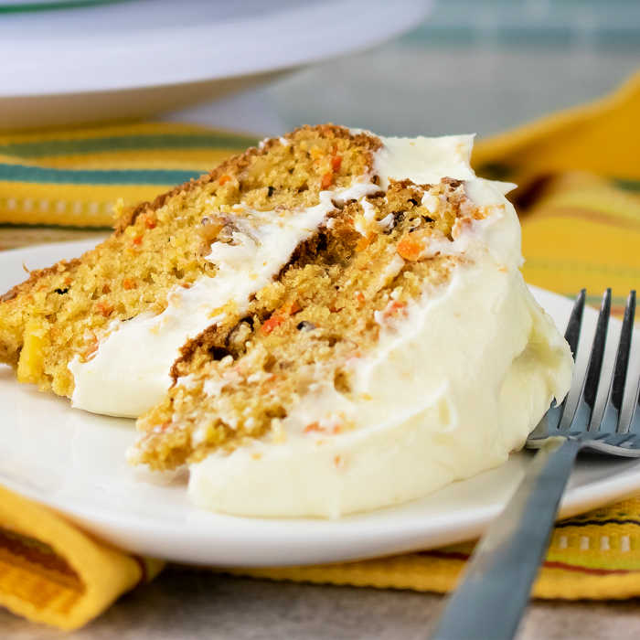 Large Piece of the Best Carrot Cake Recipe
