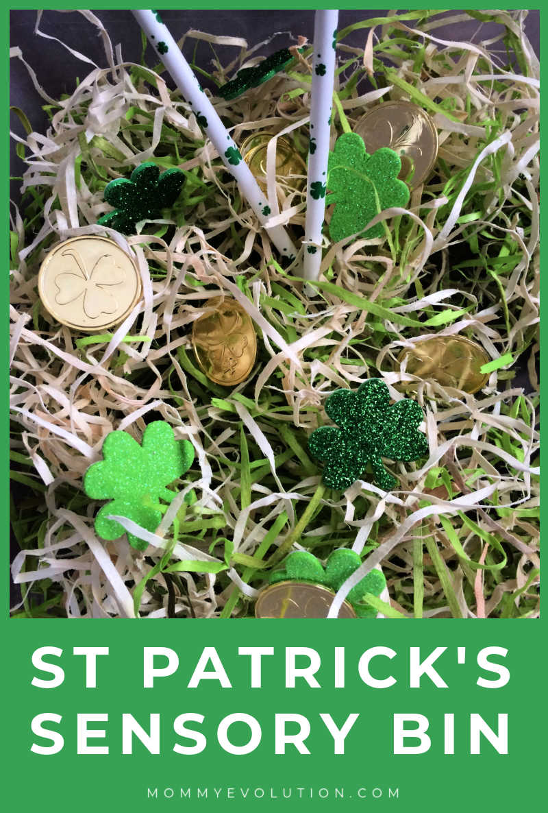 St. Patrick's Day Fine Motor Sensory Bin | Mommy Evolution