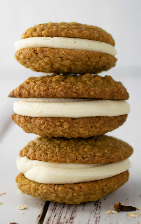 oatmeal cookies stacked up