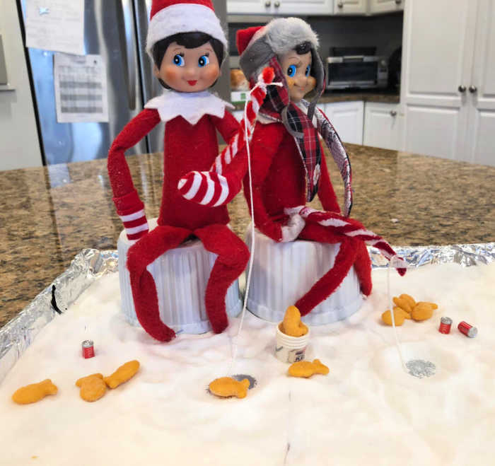 Gone Fishin' with the Elf on the Shelf. Do you think they caught any fish?
