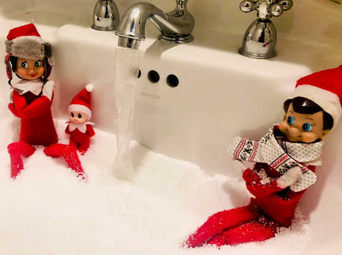 The pipes froze overnight with the Elf on the Shelf!