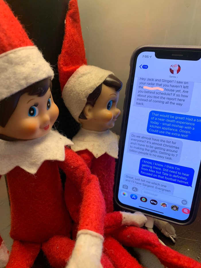 Phone it in - some days the Elf on the Shelf is too tired to fly back to North Pole