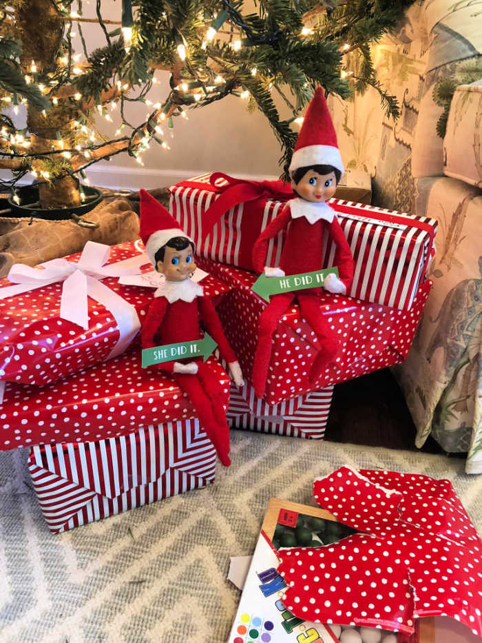 Who opened the present early? Cheap Elf on the Shelf Ideas!