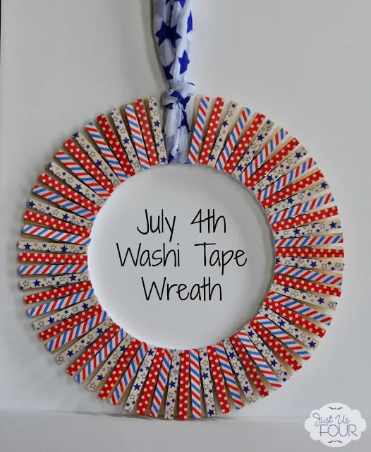 Image for Washi Tape Wreath for July 4th - My Suburban Kitchen