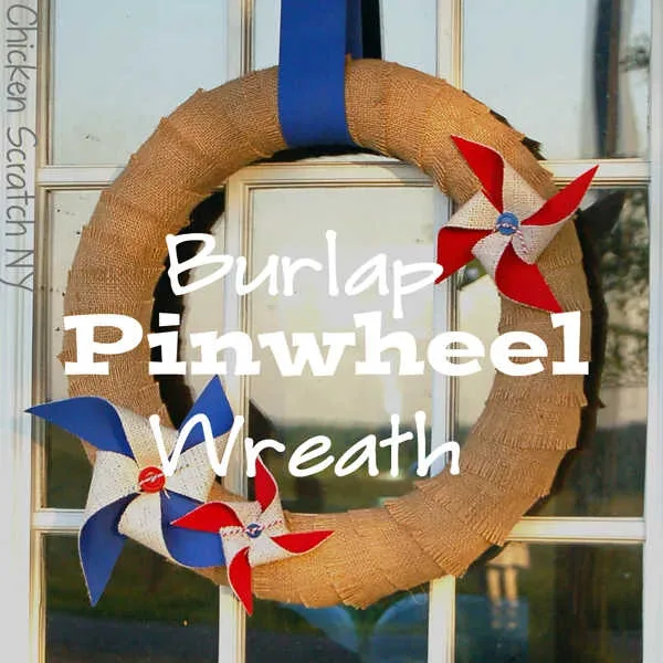 Image for Patriotic Burlap Pinwheel Wreath