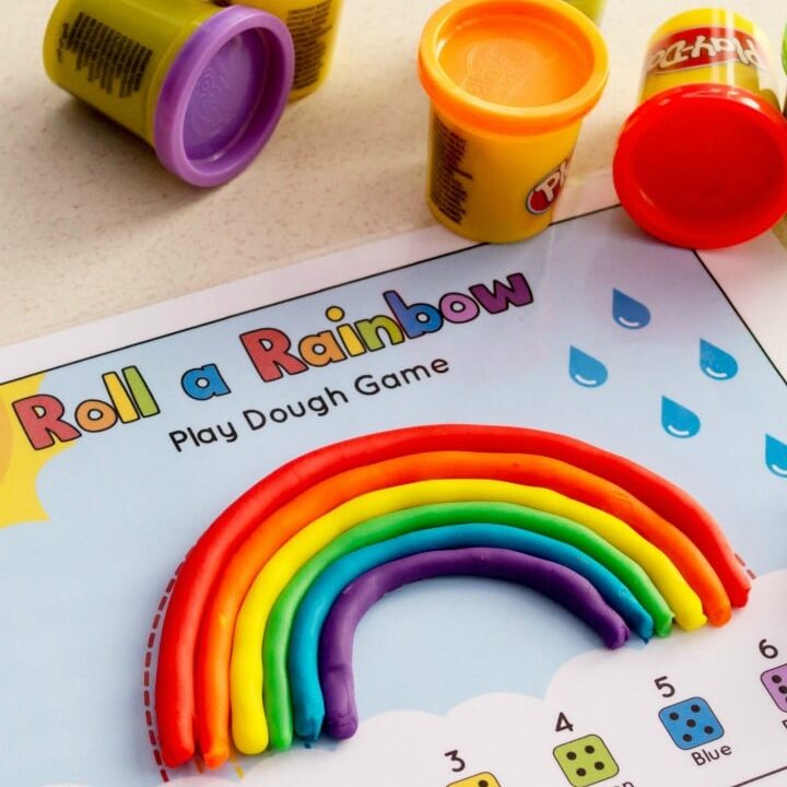Image for Free Roll A Rainbow Playdough Mat Game