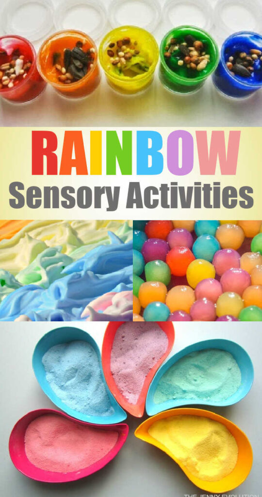 Rainbow Sensory Activities, including fine motor, gross motor, tactile, visual