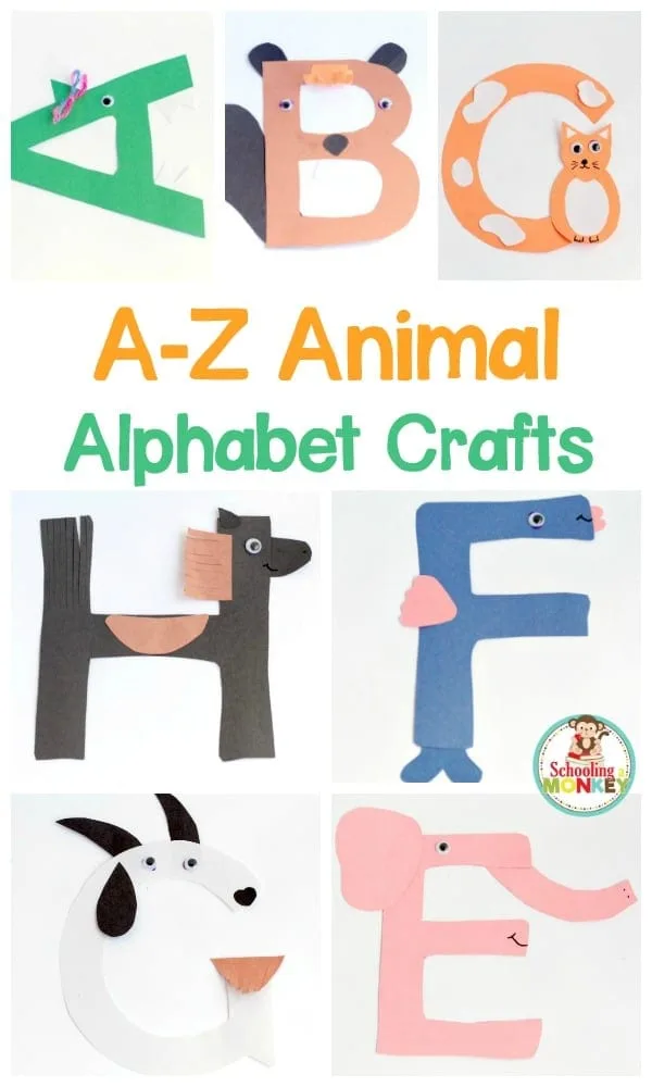 Image for Easy A-Z Alphabet Crafts with Animal Themes!