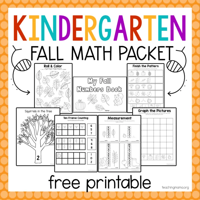 Image for Kindergarten Fall Math Packet