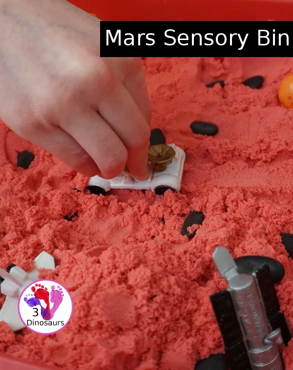 Image for Space Theme: Mars Sensory Bin with Kinetic Sand