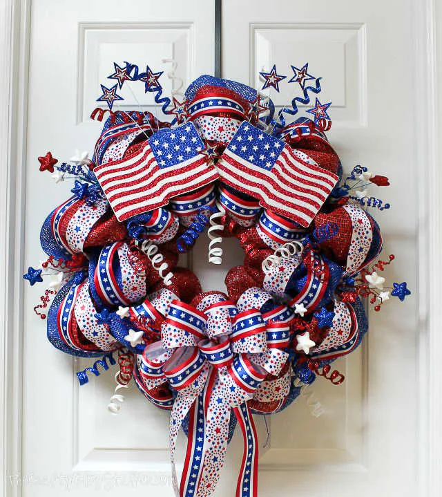 Image for How to Make a Patriotic Mesh Wreath