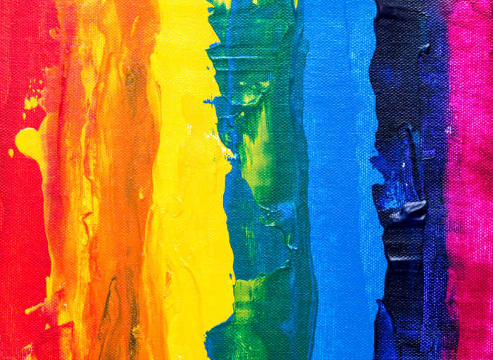 rainbow oil paint on canvas