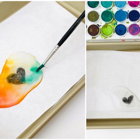 Image for Rainbow Water Experiment - Try this colorful rainbow art for kids!