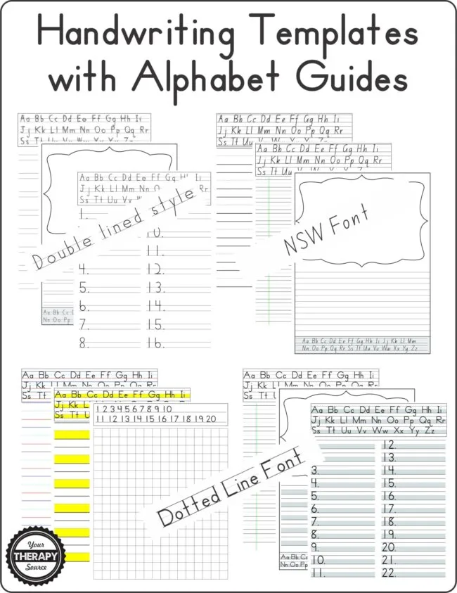 Image for Handwriting Templates with Alphabet Guides