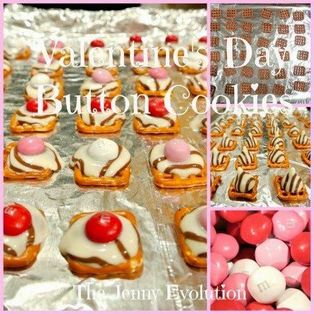 valentine day button cookies