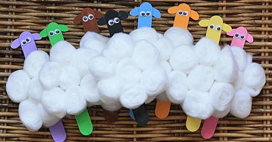Image for Turn Craft Sticks into a Colorful Flock of Sheep!