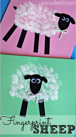 Image for Fingerprint Sheep Craft for Kids