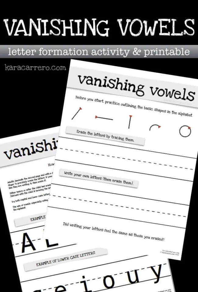 Image for Vanishing Vowels Letter Formation Activity