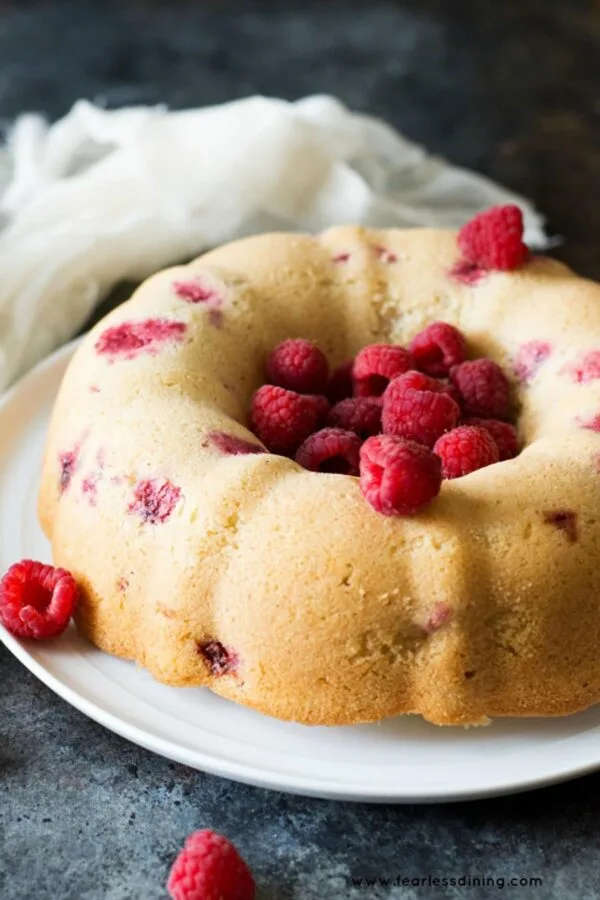 Image for Gluten Free Vanilla Bundt Cake Recipe with Raspberries