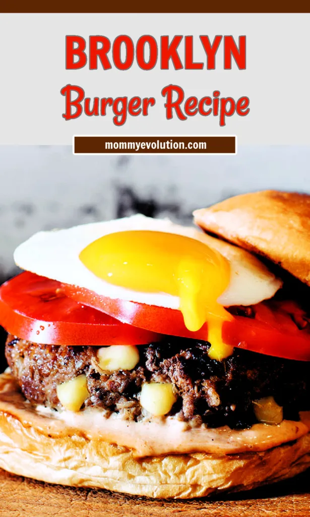Bacon Egg Brooklyn Burger stacks juicy beef, crispy bacon, melty cheese and a fried egg into one hearty burger packed with bold, savory flavor.