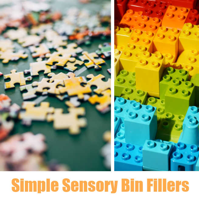 simple sensory bin fillers you have at home