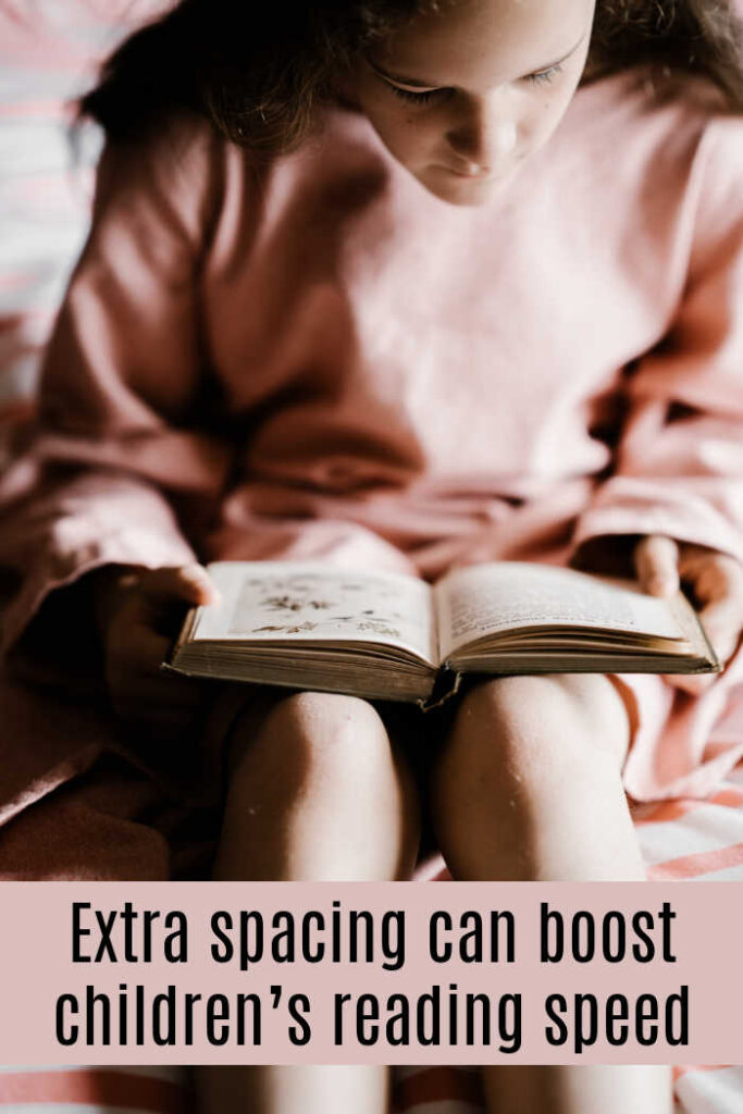 Extra spacing can boost children’s reading speed