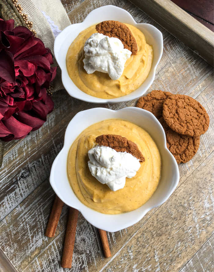 Creamy Pumpkin Mouse is the perfect alternative to pumpkin pie - light and airy without all of the heaviness of many Fall desserts.