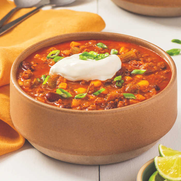 spicy chili with beans - chili con carne