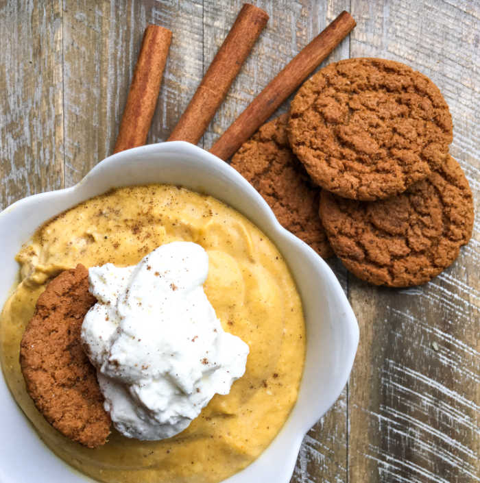 pumpkin mousse with ginger snap cookies and 