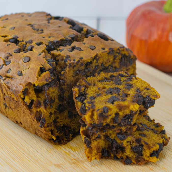 Made start to finish in less than an hour, this Pumpkin Bread dessert gives you more time to rake leaves, carve pumpkins and cuddle up by the fireplace.