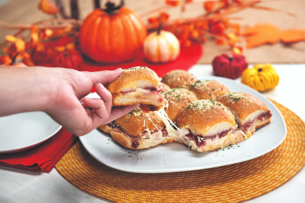 cranberry turkey dinner rolls - great for turkey leeftovers