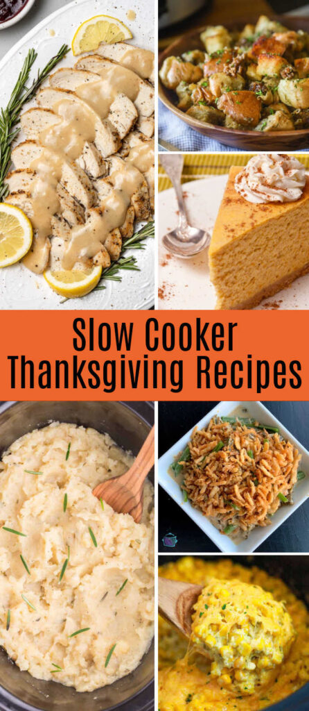 Collage of Thanksgiving Slow Cooker Recipes