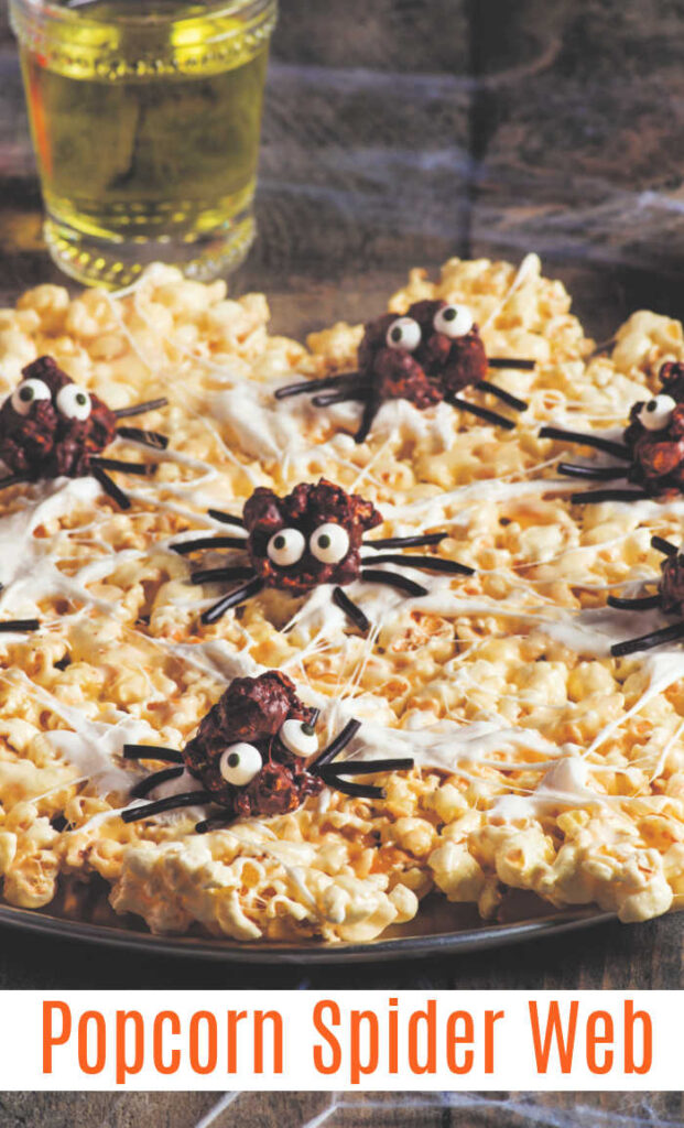 Spooky Popcorn Spider Web for Halloween