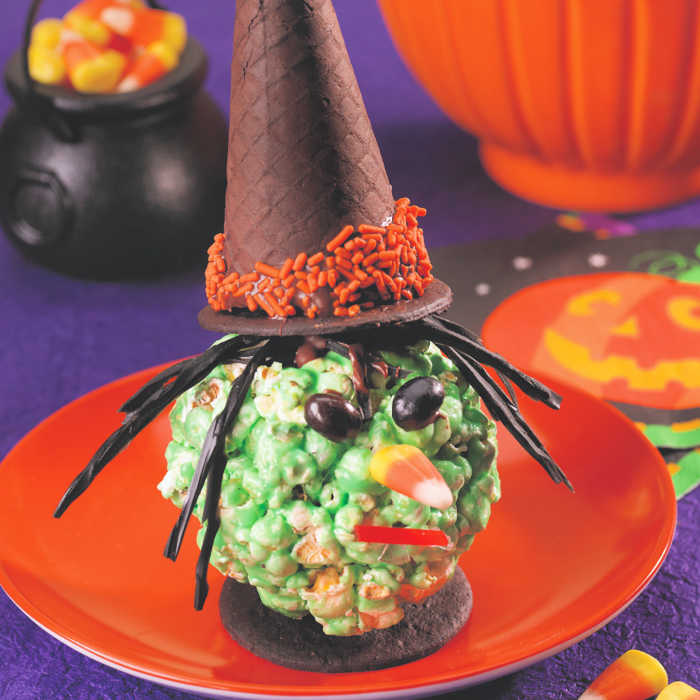 Witchy Popcorn Balls for Halloween