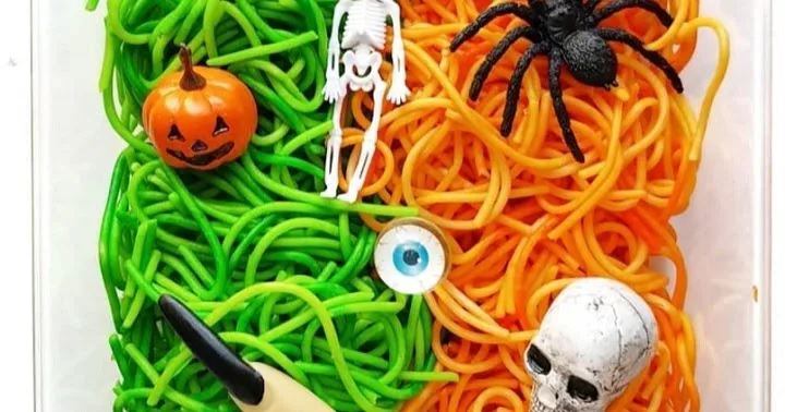 Image for Spooky Halloween Spaghetti Sensory Bin