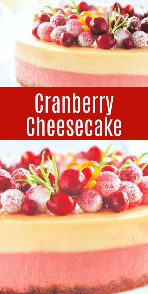 This rich, festive Cranberry Cheesecake combines classic flavor with a homemade cranberry compote-infused layer above a crust sweetly made with light brown sugar and graham crackers. 