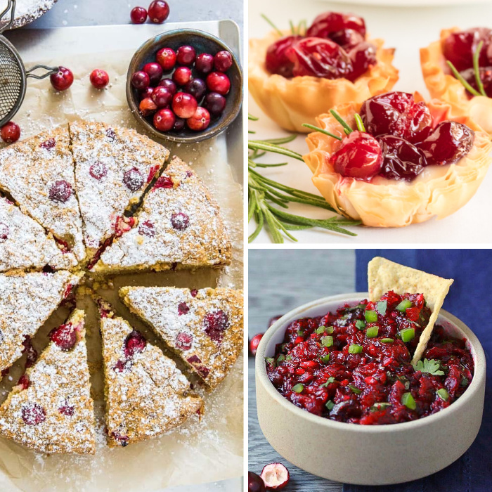 Collage of Recipes that have Fresh Cranberries