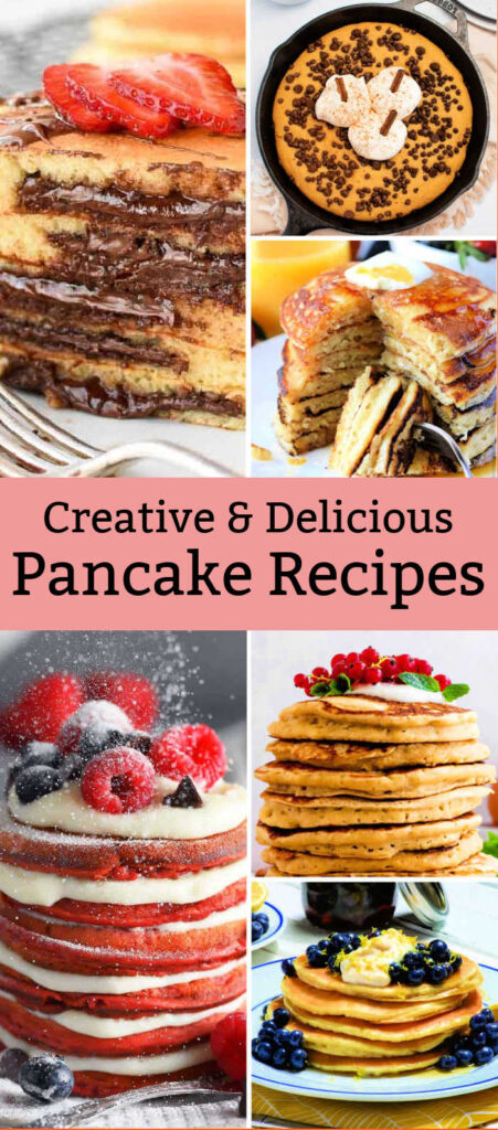 To celebrate February as National Pancake Month, enjoy these Pancake Recipes any time of day with a variety of recipes from a traditional breakfast, to imaginative shapes and decorated pancakes, to the latest culinary trend of breakfast for dinner.