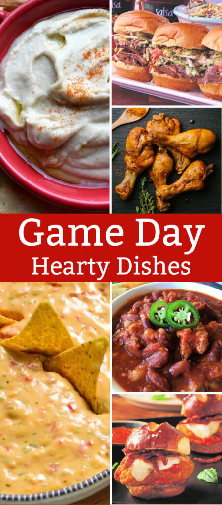 These Hearty Game Day Recipes - from yummy appetizer dips to delicious sliders - are irresistible.