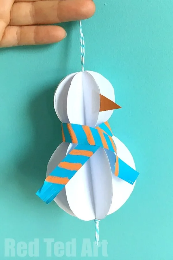 Image for Easy 3d Paper Snowman Ornament Tutorial for Christmas -