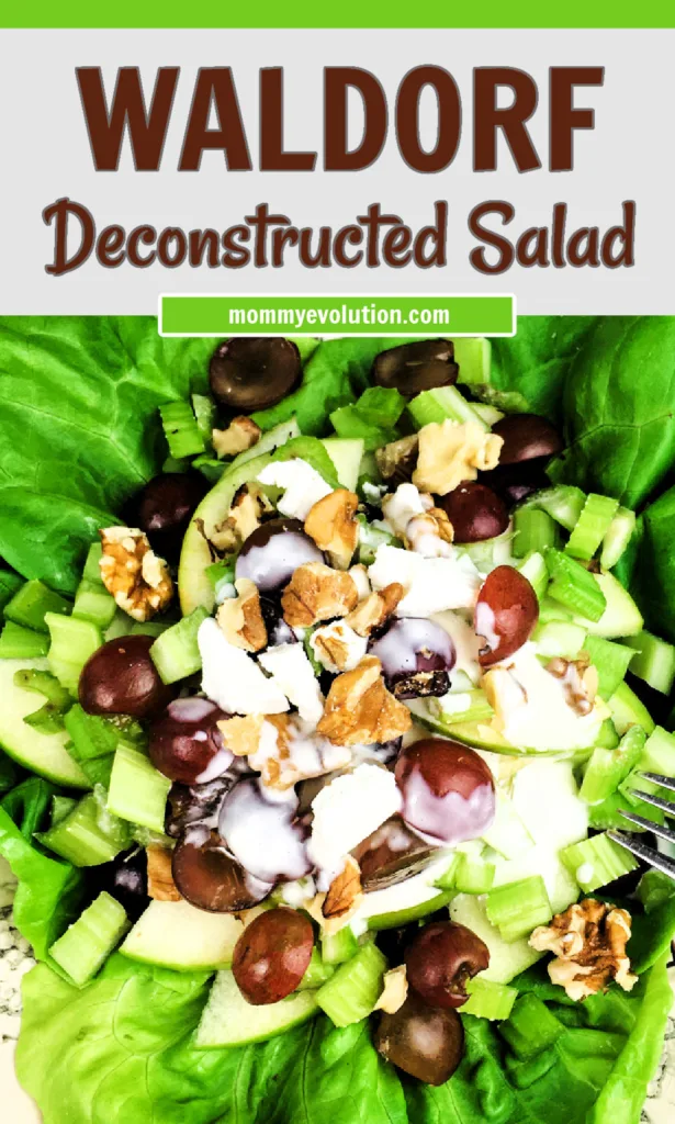 While traditional Waldorf salads are covered in rich mayo-based dressing, this deconstructed Waldorf Salad Recipe is a significantly lighter version. 

The dressing is a tasteful combination of sugar-free mayonnaise and Greek yogurt, which you drizzle on sparingly.