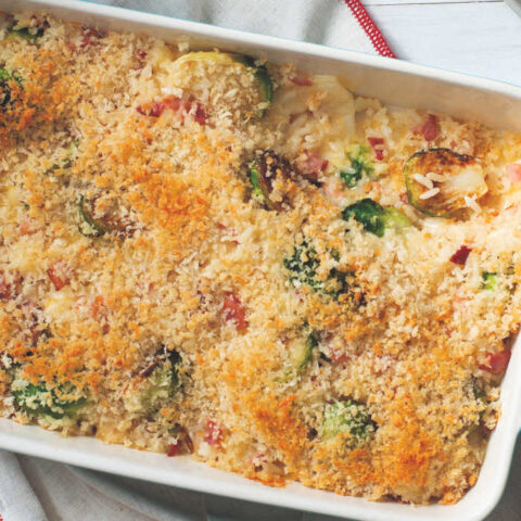 Ham Rice Casserole with Brussel Sprouts