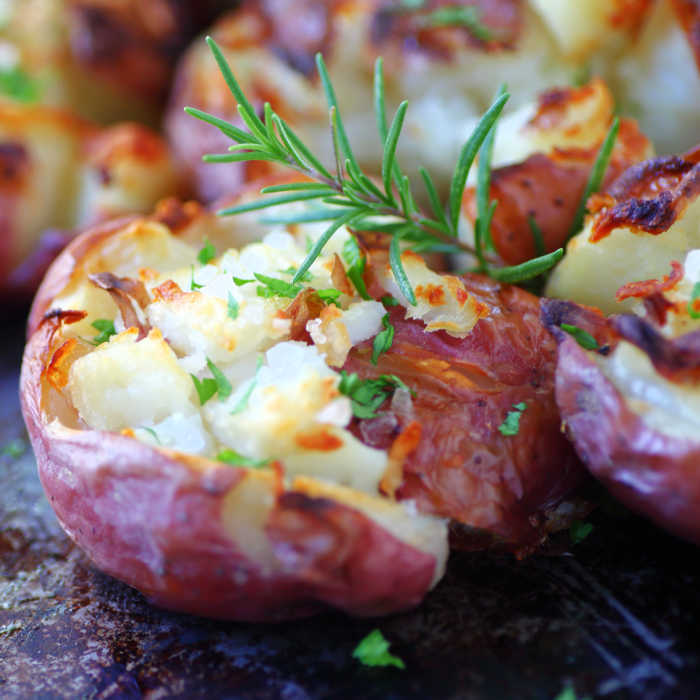 Crushed Red Skin Potatoes - the perfect traditional side with a modern twist you can claim as your own.
