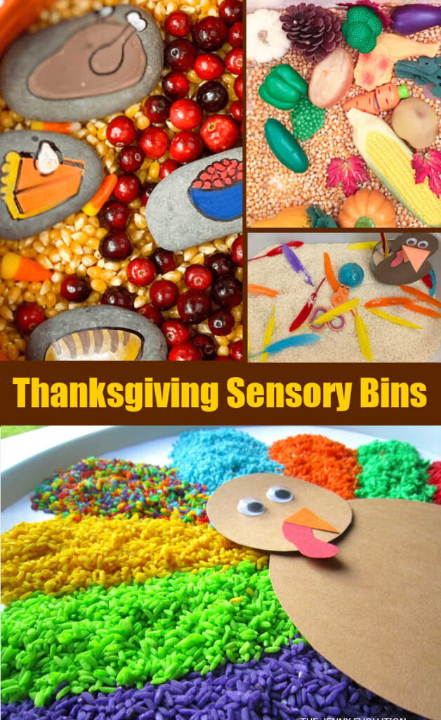 Thanksgiving Sensory Bins are a creative way to get hands-on fun during this Fall holiday.
From turkey dinners to harvesting crops, you'll find the right sensory play idea for your own child.