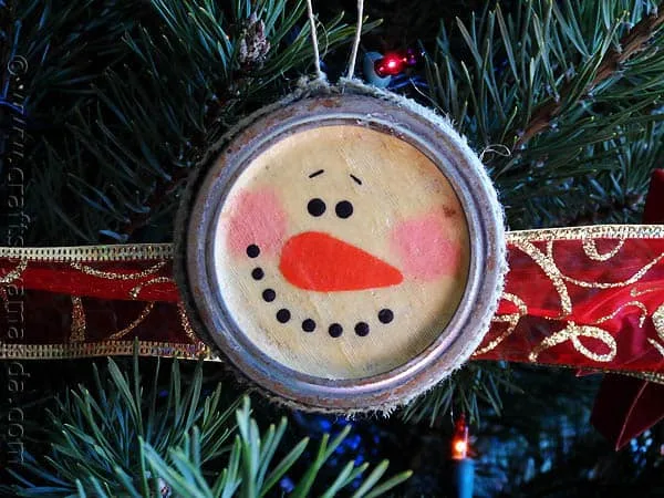 Image for Antiqued Canning Lid Snowman