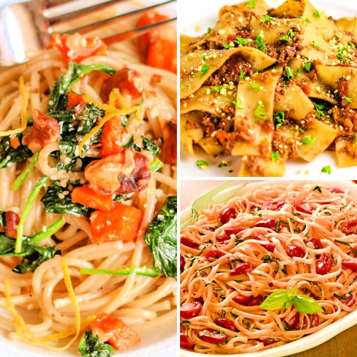 italian pasta recipes using only fresh ingredients collage